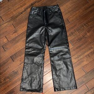 Glam Black Faux Leather Pants